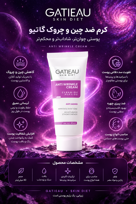 پک کرم کلاژنساز و ضد چین و چروک صورت گاتیو ایتالیا_۴۰ml×2